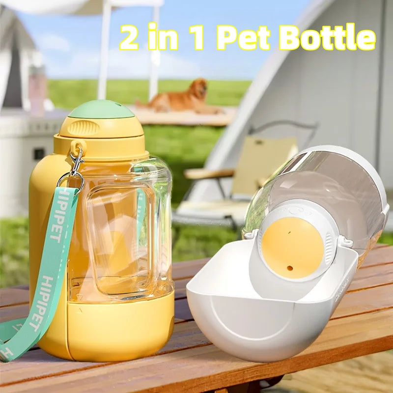 2 in 1 Dog Large Capacity Pets Out Drinking Pot Cat Water Dispenser Portable Water Cup Water and Food Integrated Bowl Pet Products