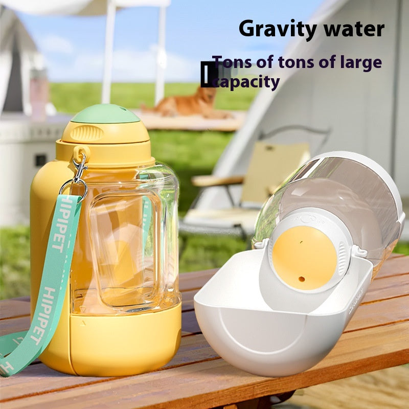 2 in 1 Dog Large Capacity Pets Out Drinking Pot Cat Water Dispenser Portable Water Cup Water and Food Integrated Bowl Pet Products